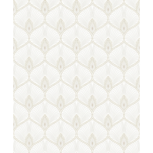 Cream baroque wallpaper, OTH201, Othello, Zoom by Masureel