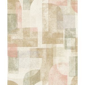 Geometric non-woven wallpaper, green, PH3507, Perfect Harmony, Grandeco