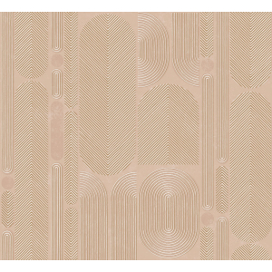 Geometric non-woven wallpaper, pink, ovals, ROC204, Rock, Masureel