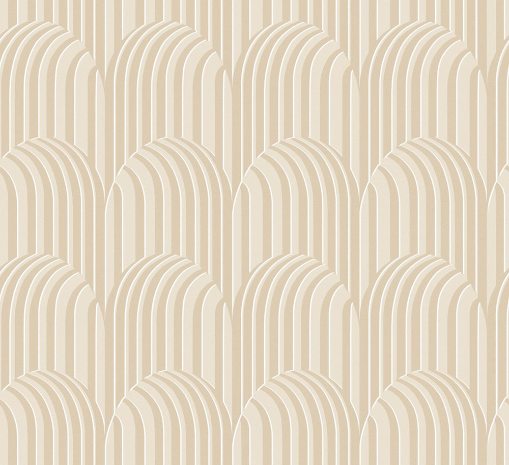 3D Geometric non-woven wallpaper, beige, ROC301, Rock, Masureel