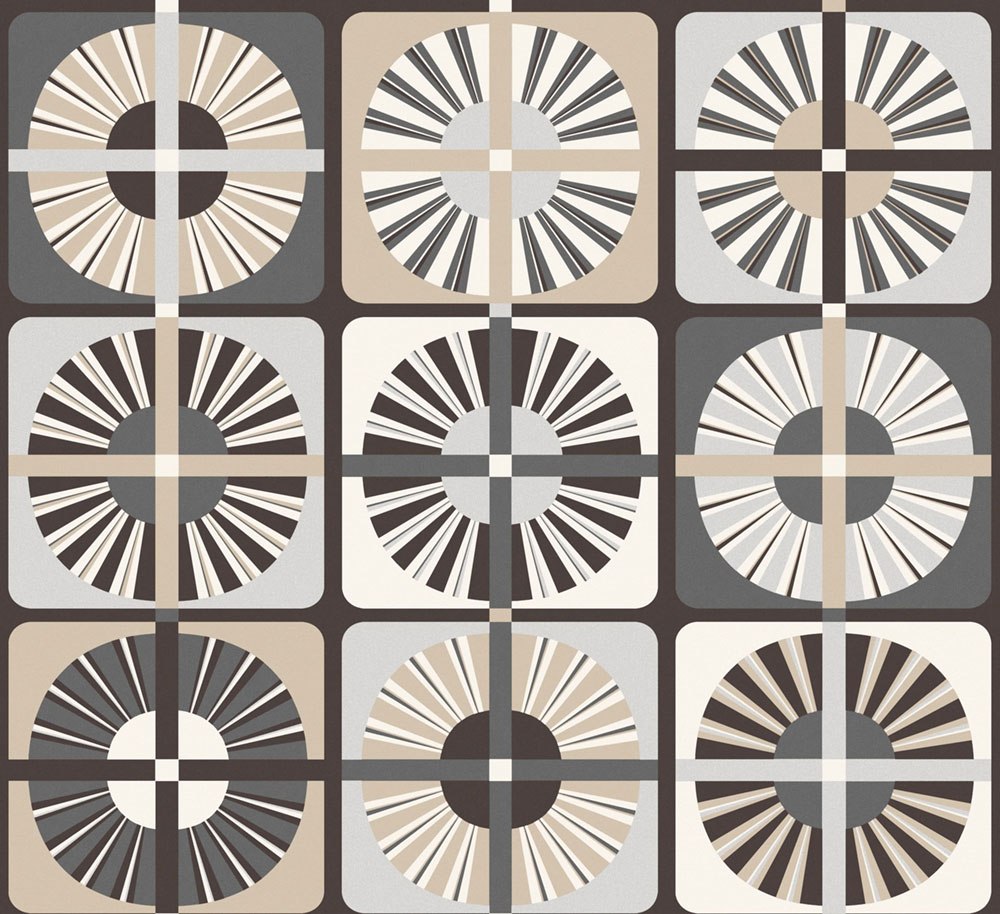 Non-woven wallpaper, gray-beige, retro, ROC401, Rock, Masureel