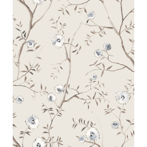 Beige floral non-woven wallpaper, SUM206, Summer, Khroma by Masureel