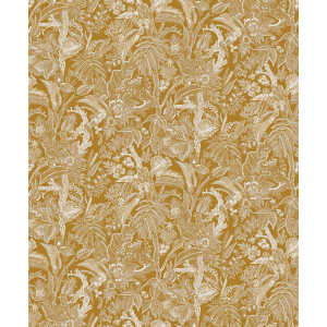 Ocher wallpaper with flowers and leaves, SUM502, Summer, Khroma by Masureel