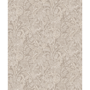 Beige wallpaper with flowers and leaves, SUM504, Summer, Khroma by Masureel
