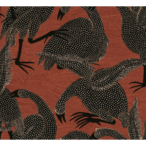 Non-woven wallpaper, birds, brown-red, TER102, Terra, Masureel