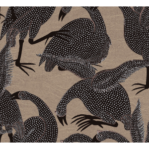 Non-woven wallpaper, birds, brown, TER103, Terra, Masureel