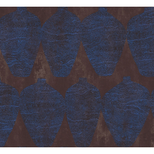 Non-woven wallpaper, vases, brown-blue, TER205, Terra, Masureel