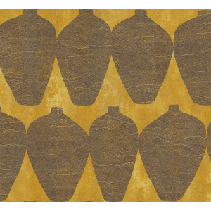 Non-woven wallpaper, vases, yellow, TER206, Terra, Masureel