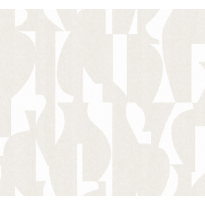Geometric non-woven wallpaper, cream, TER301, Terra, Masureel