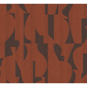 Geometric non-woven wallpaper, brown, TER302, Terra, Masureel