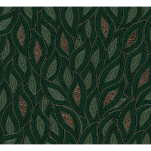 Non-woven wallpaper, leaves, green, TER402, Terra, Masureel
