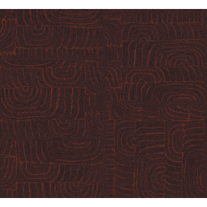 Geometric non-woven wallpaper, ethno pattern, brown-red, TER502, Terra, Masureel