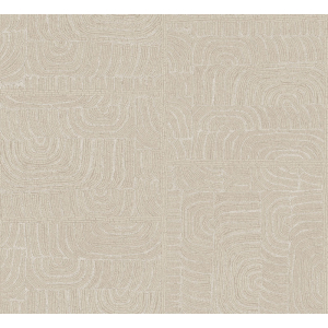 Geometric non-woven wallpaper, ethno pattern, beige, TER504, Terra, Masureel