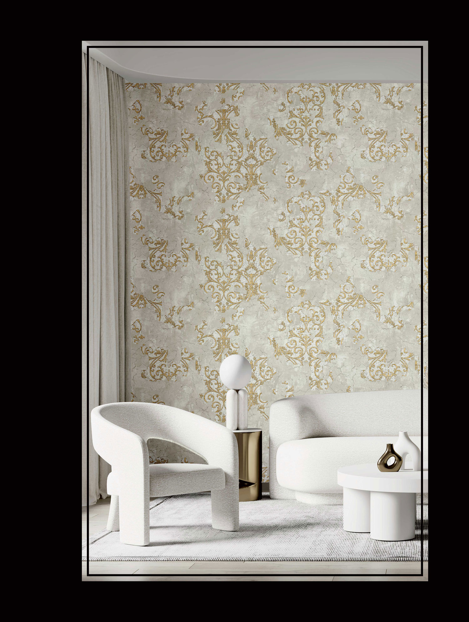 Luxury gray-beige baroque wallpaper, 47706, Eterna, Parato - Image 2