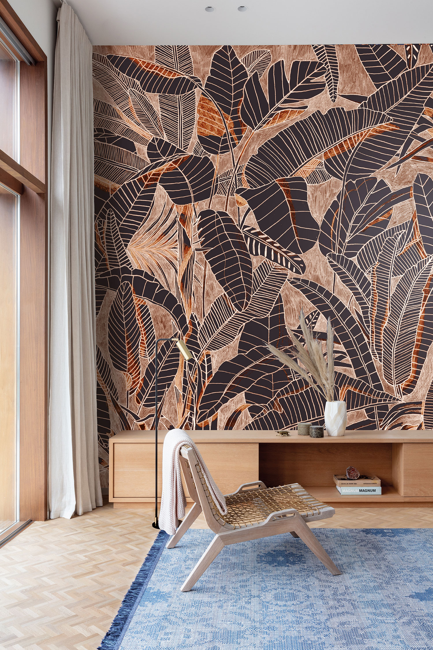 Brown wall mural, Leaves, DG3GRA1023, Wall Designs III, Khroma by Masureel - Image 3