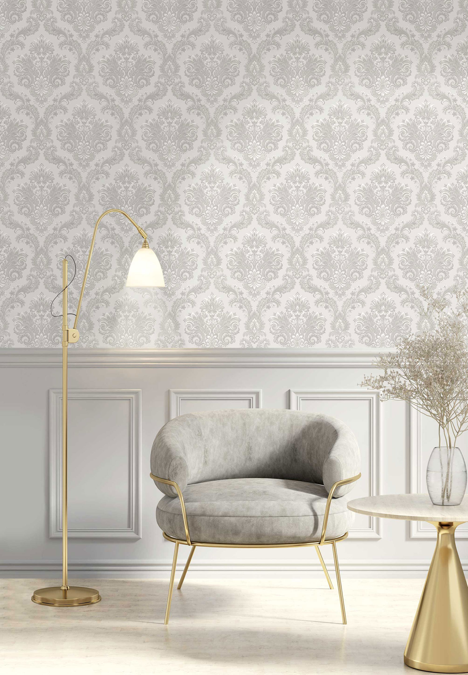 Gray baroque wallpaper, 28821, Thema, Cristiana Masi by Parato - Image 2