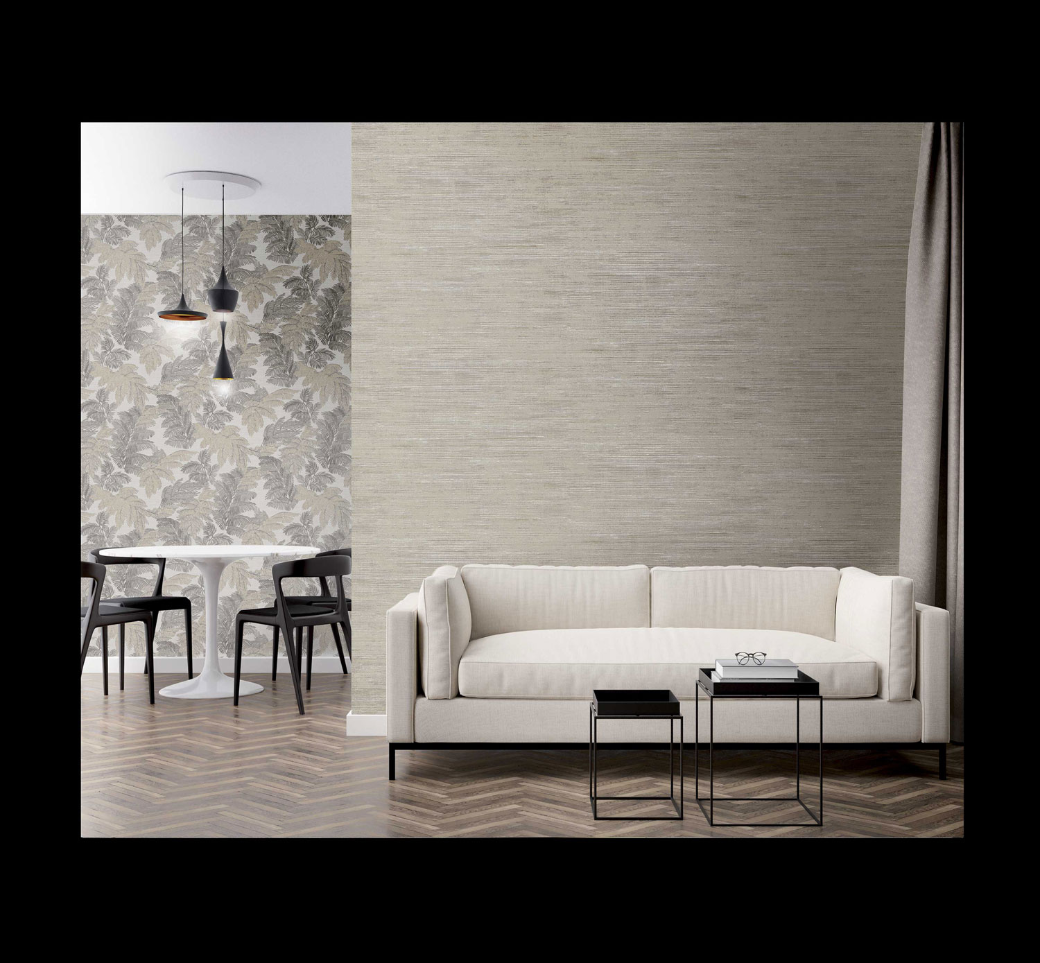 Gray-beige wallpaper with leaves, 28817, Thema, Cristiana Masi by Parato - Image 3