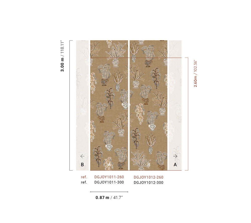 Fliistapeet, brown-beige, flowers, DGJOY1011-260, Joy, Masureel - Image 2