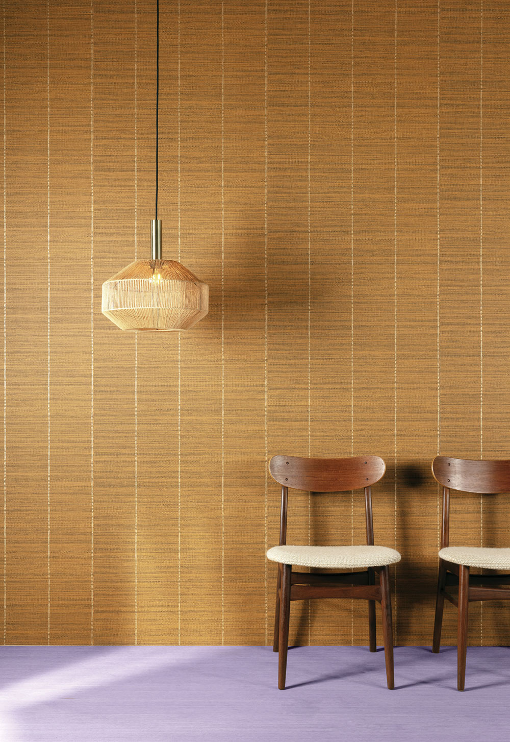 Non-woven wallpaper, orange, fabric imitation, stripes, JOY202, Joy, Masureel - Image 2