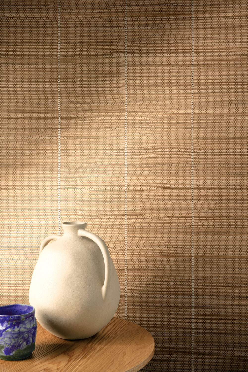 Non-woven wallpaper, brown, fabric imitation, stripes, JOY204, Joy, Masureel - Image 2