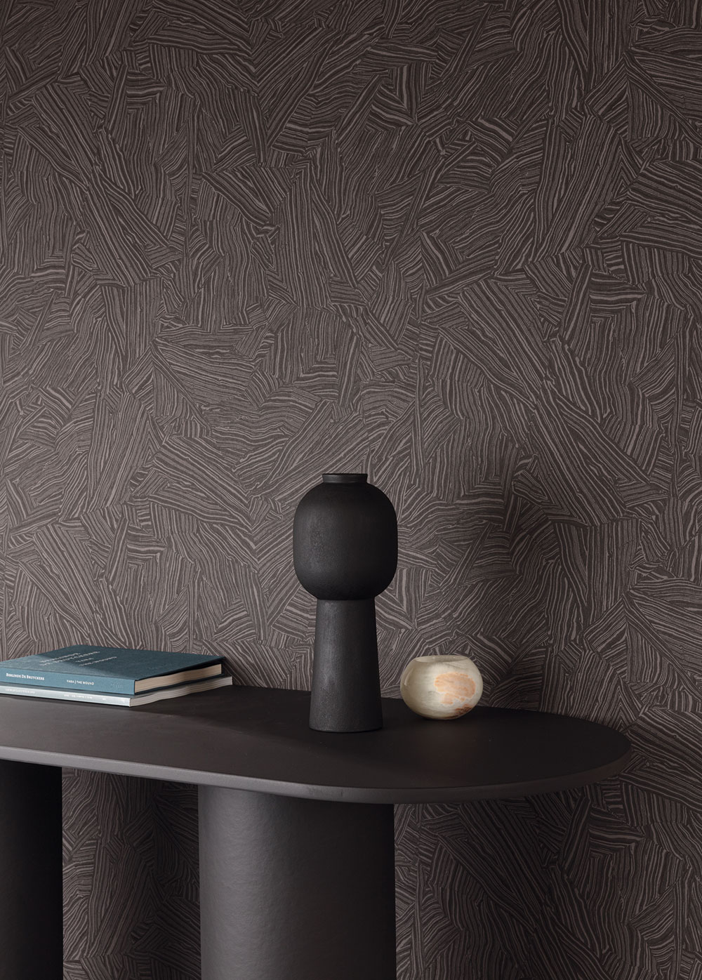 Non-woven wallpaper, black, stone, ROC103, Rock, Masureel - Image 3