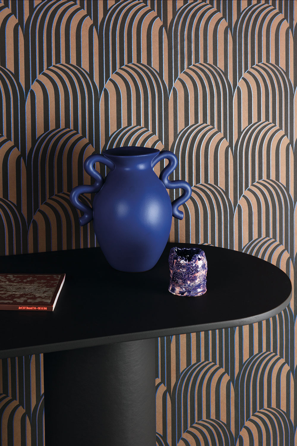 3D Geometric non-woven wallpaper, brown-black, ROC304, Rock, Masureel - Image 2