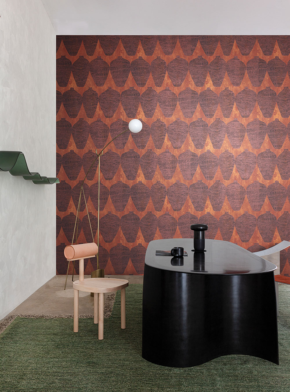 Non-woven wallpaper, vases, brown-red, TER202, Terra, Masureel - Image 2