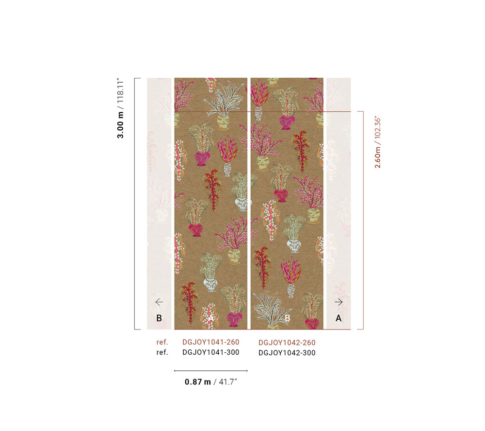 Fliistapeet, brown, flowers, DGJOY1042-300, Joy, Masureel - Image 2