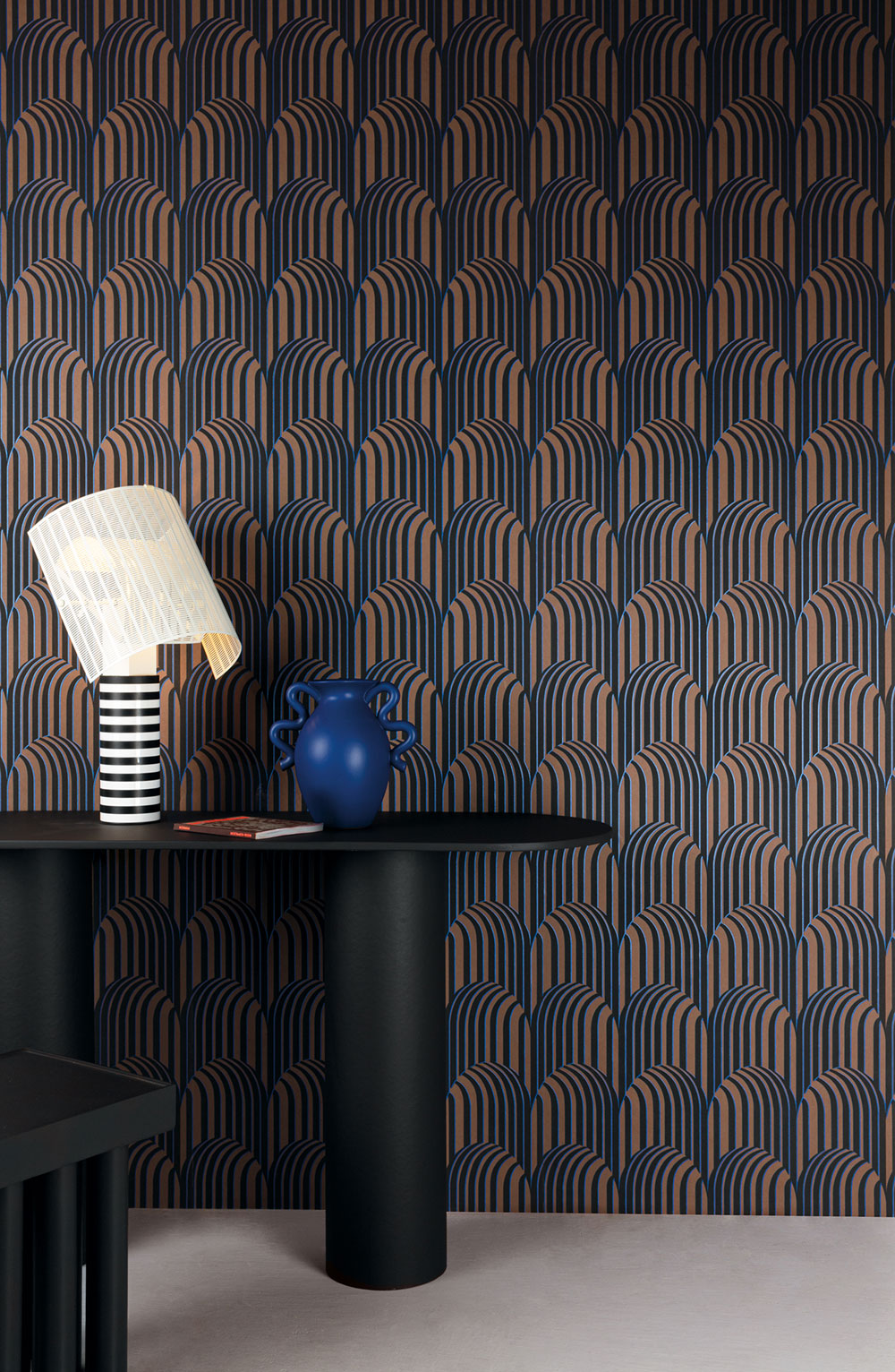 3D Geometric non-woven wallpaper, brown-black, ROC304, Rock, Masureel - Image 3