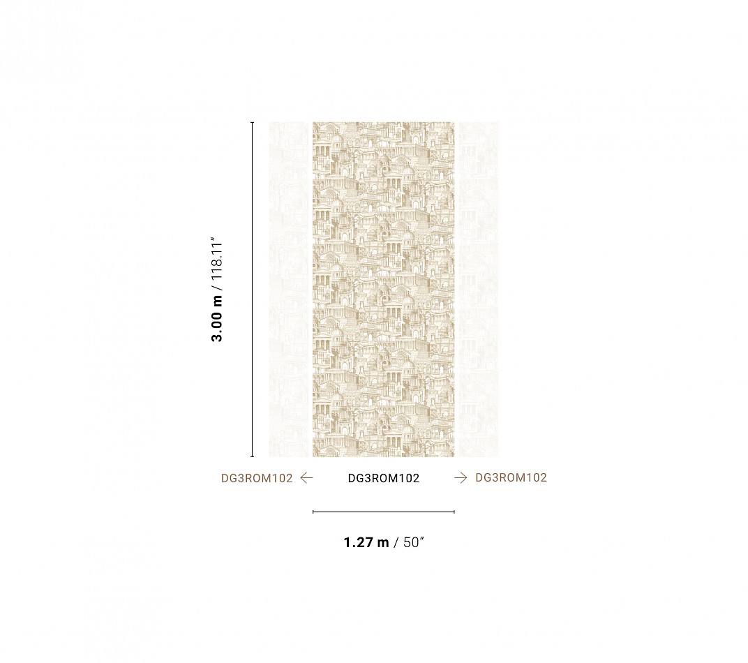 Beige wall mural, Historical houses, DG3ROM102, Wall Designs III, Khroma by Masureel - Image 2