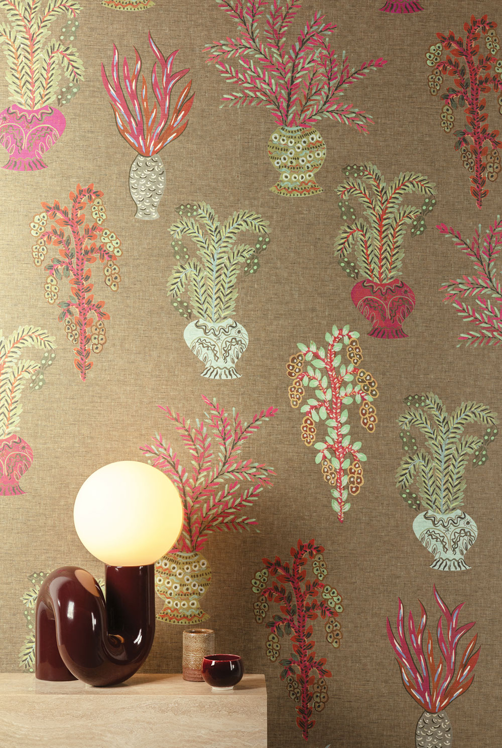 Fliistapeet, brown, flowers, DGJOY1041-260, Joy, Masureel - Image 4