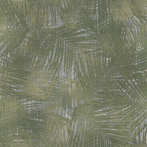 Luxury green-silver wallpaper with leaves