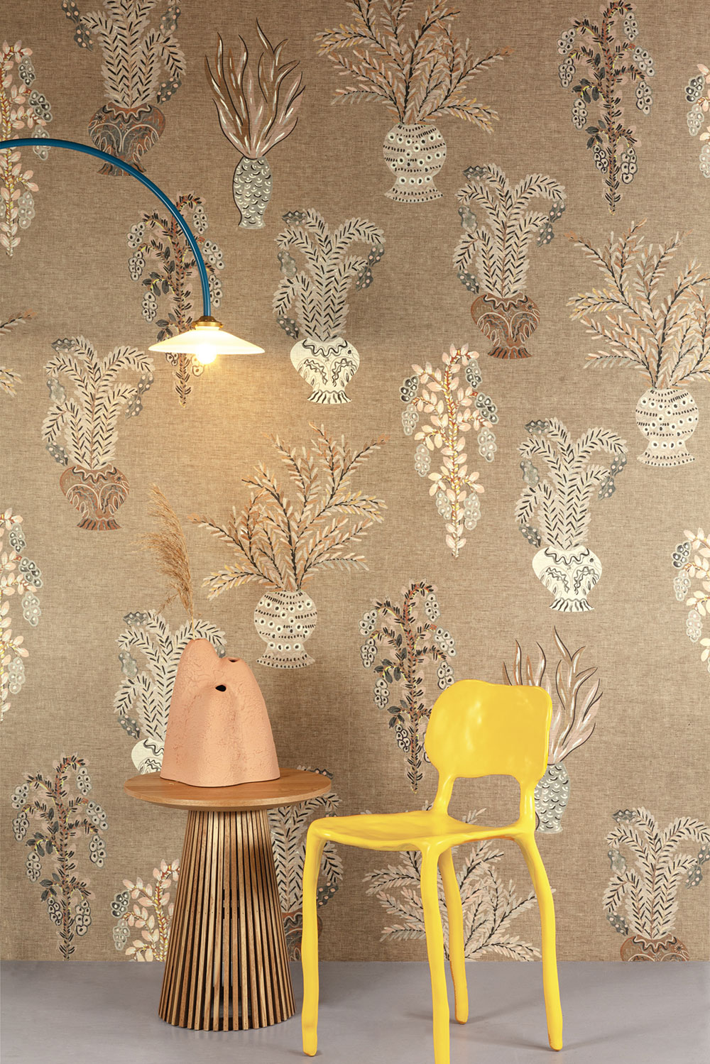 Fliistapeet, brown-beige, flowers, DGJOY1011-260, Joy, Masureel - Image 4