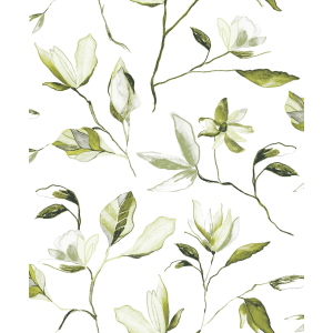 Green floral wallpaper, ZEN003, Zen, Zoom by Masureel