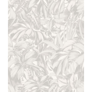 Grey-white wallpaper with leaves, ZEN101, Zen, Zoom by Masureel