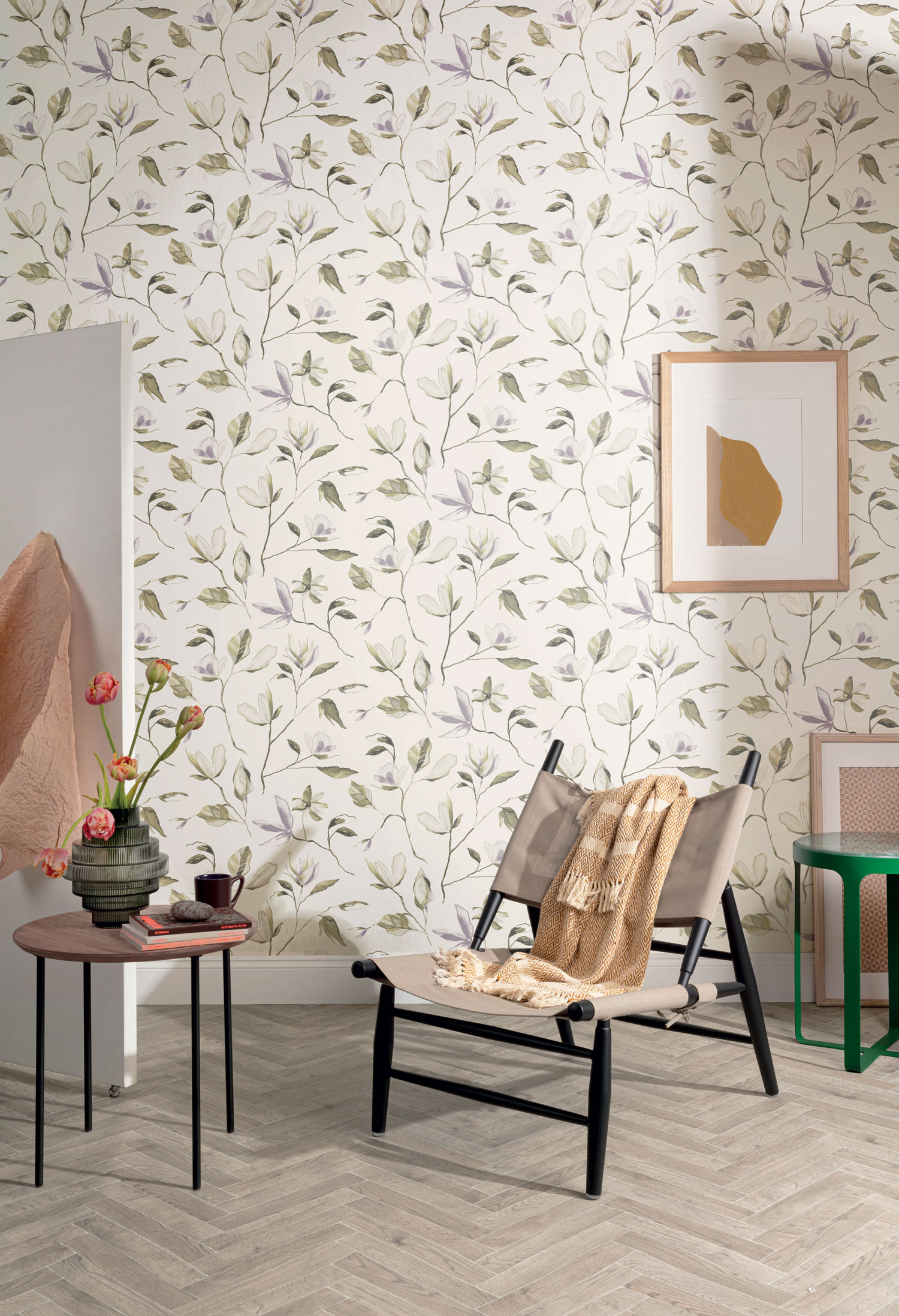 Non-woven floral wallpaper, ZEN005, Zen, Zoom by Masureel - Image 3