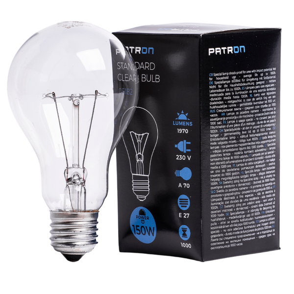 PATRON Hõõglamp E27 150W A70 230V CL
